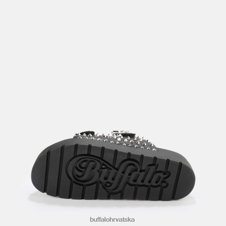 crno Buffalo eve sandale s platformom s klinovima veganske |slajdova TDD6T673